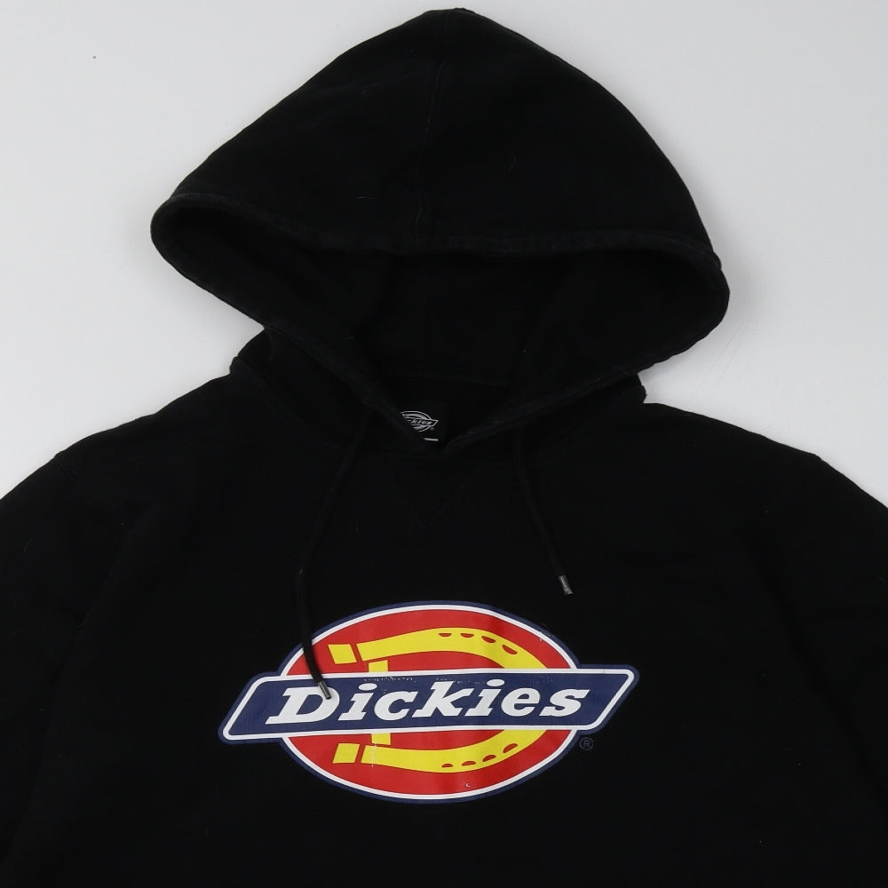 Dickies Mens Black  Cotton Pullover Hoodie Size M