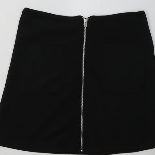 originals Womens Black  Polyester A-Line Skirt Size 10   Zip