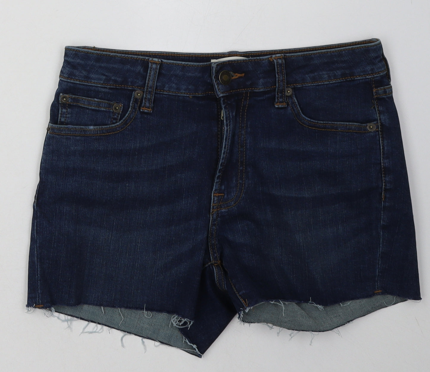 goodthreads Womens Blue  Cotton Bermuda Shorts Size 27 in L4 in Regular Button
