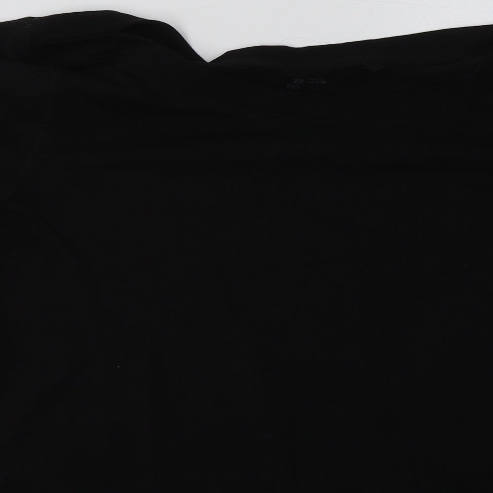 NEXT Womens Black  Cotton Basic T-Shirt Size 10 Boat Neck