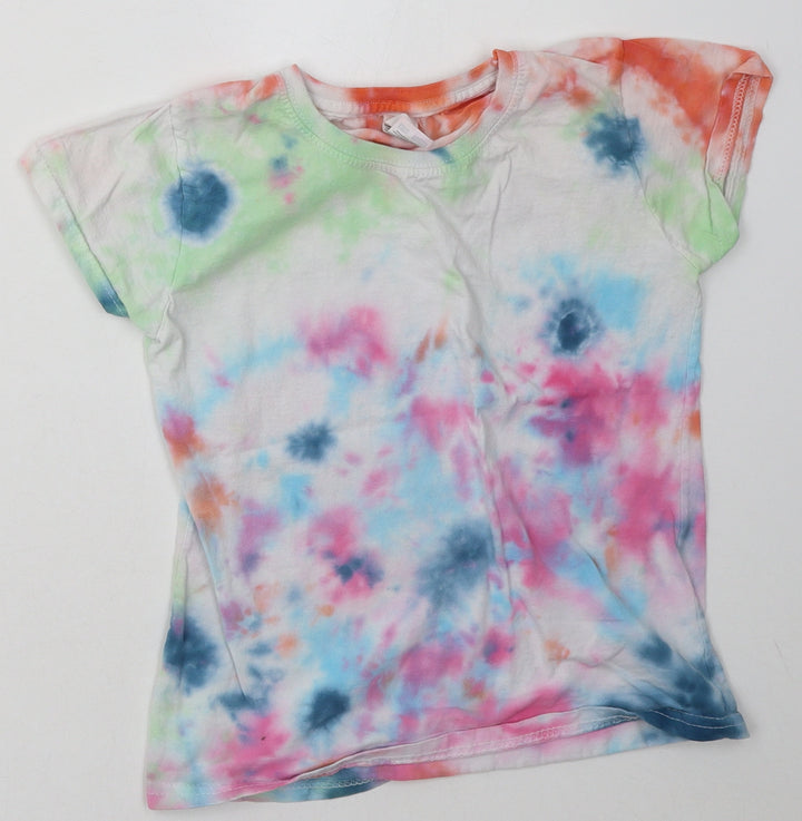 Fruit of the Loom Girls Multicoloured  Cotton Basic T-Shirt Size 9-10 Years Crew Neck Pullover - ombre