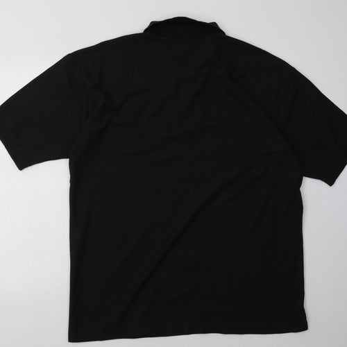 JERZEES Mens Black  Polyester  Polo Size XL Collared Button