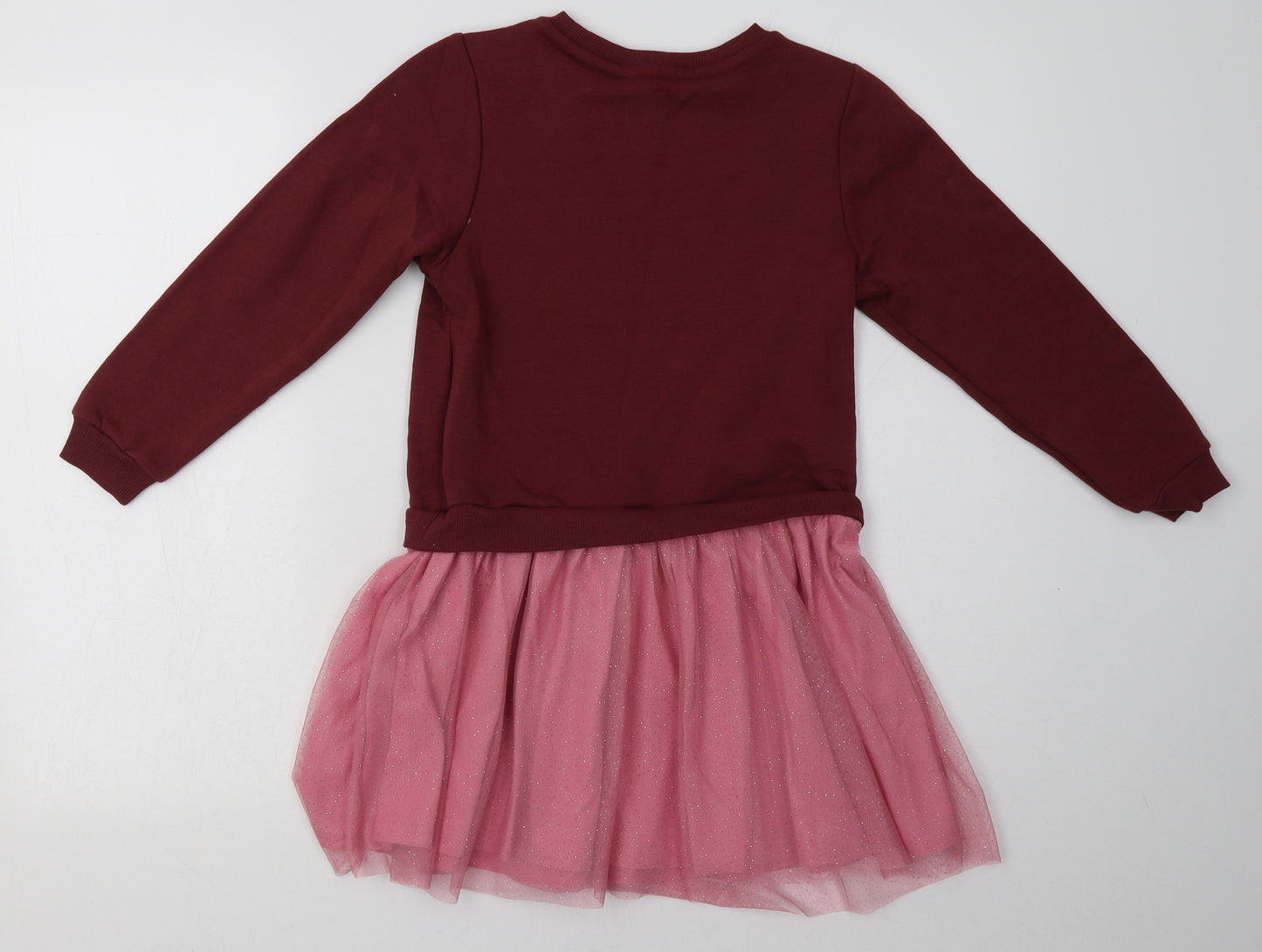 H&M Girls Pink  Cotton Jumper Dress  Size 7-8 Years  Crew Neck Pullover - Harry Potter