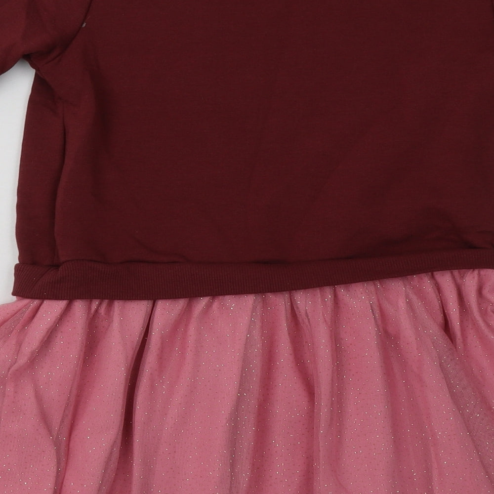 H&M Girls Pink  Cotton Jumper Dress  Size 7-8 Years  Crew Neck Pullover - Harry Potter
