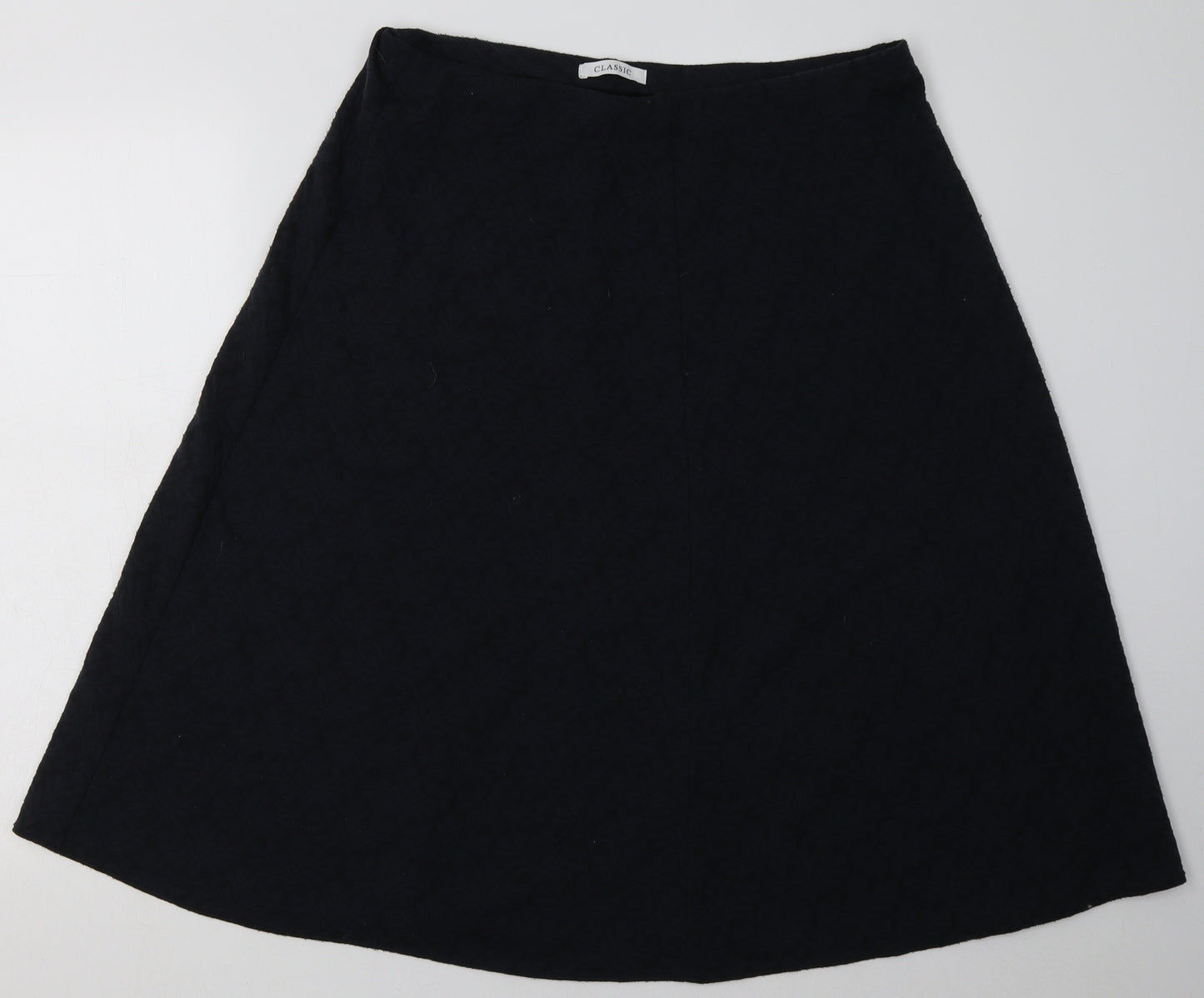 Marks and Spencer Womens Blue Geometric Polyester A-Line Skirt Size 14