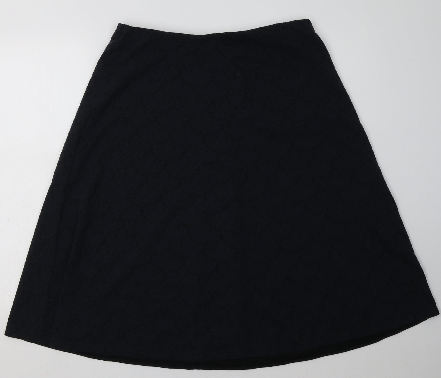 Marks and Spencer Womens Blue Geometric Polyester A-Line Skirt Size 14