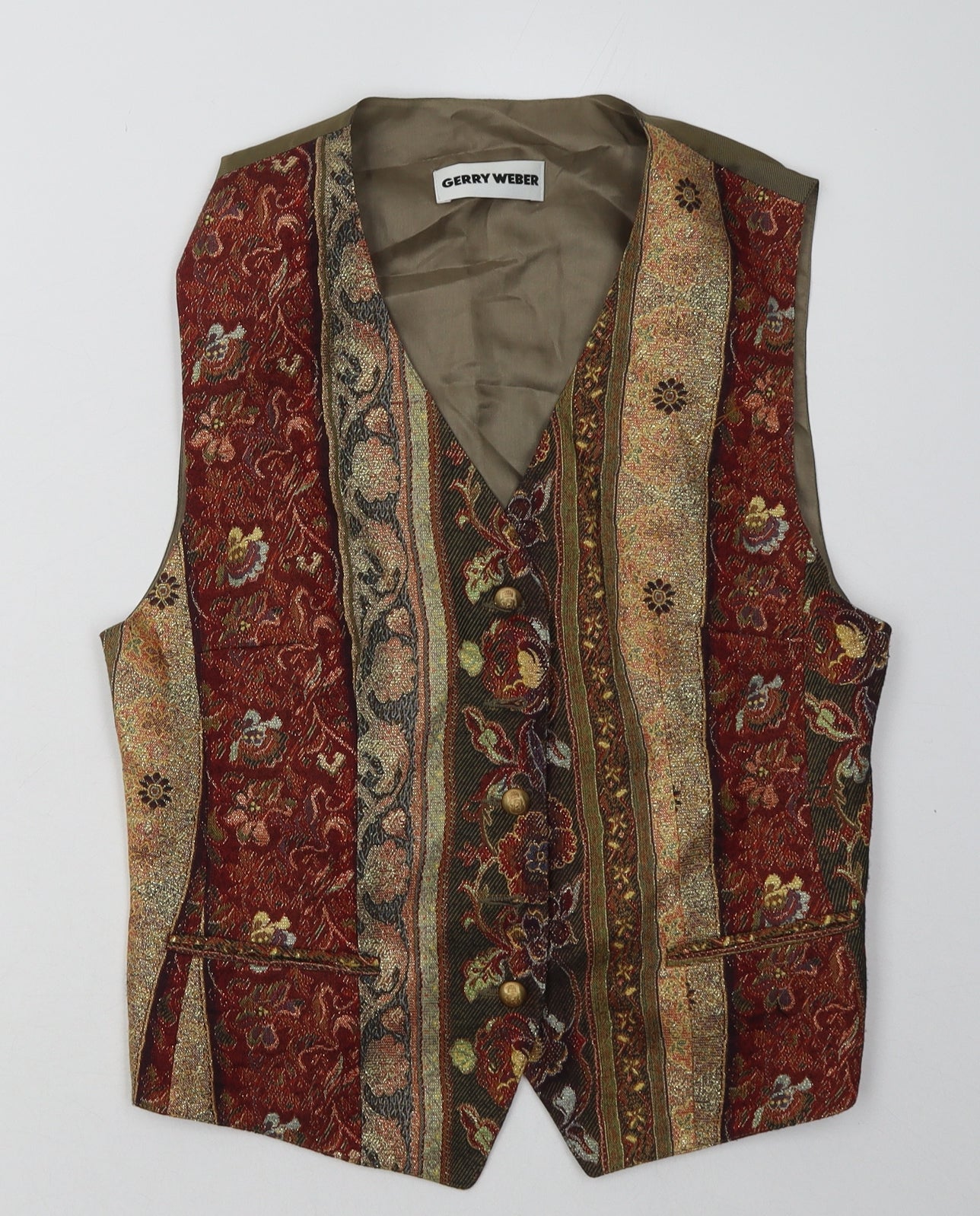 Gerry Weber Mens Multicoloured Geometric Polyester Tuxedo Suit Waistcoat Size 38
