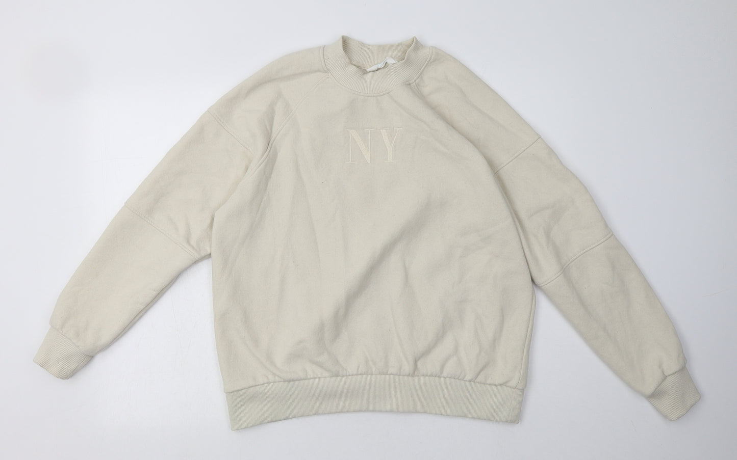 Primark Womens Beige  Cotton Pullover Sweatshirt Size M  Pullover - NY