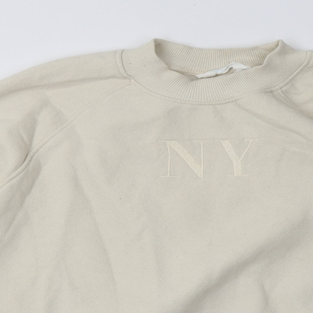 Primark Womens Beige  Cotton Pullover Sweatshirt Size M  Pullover - NY