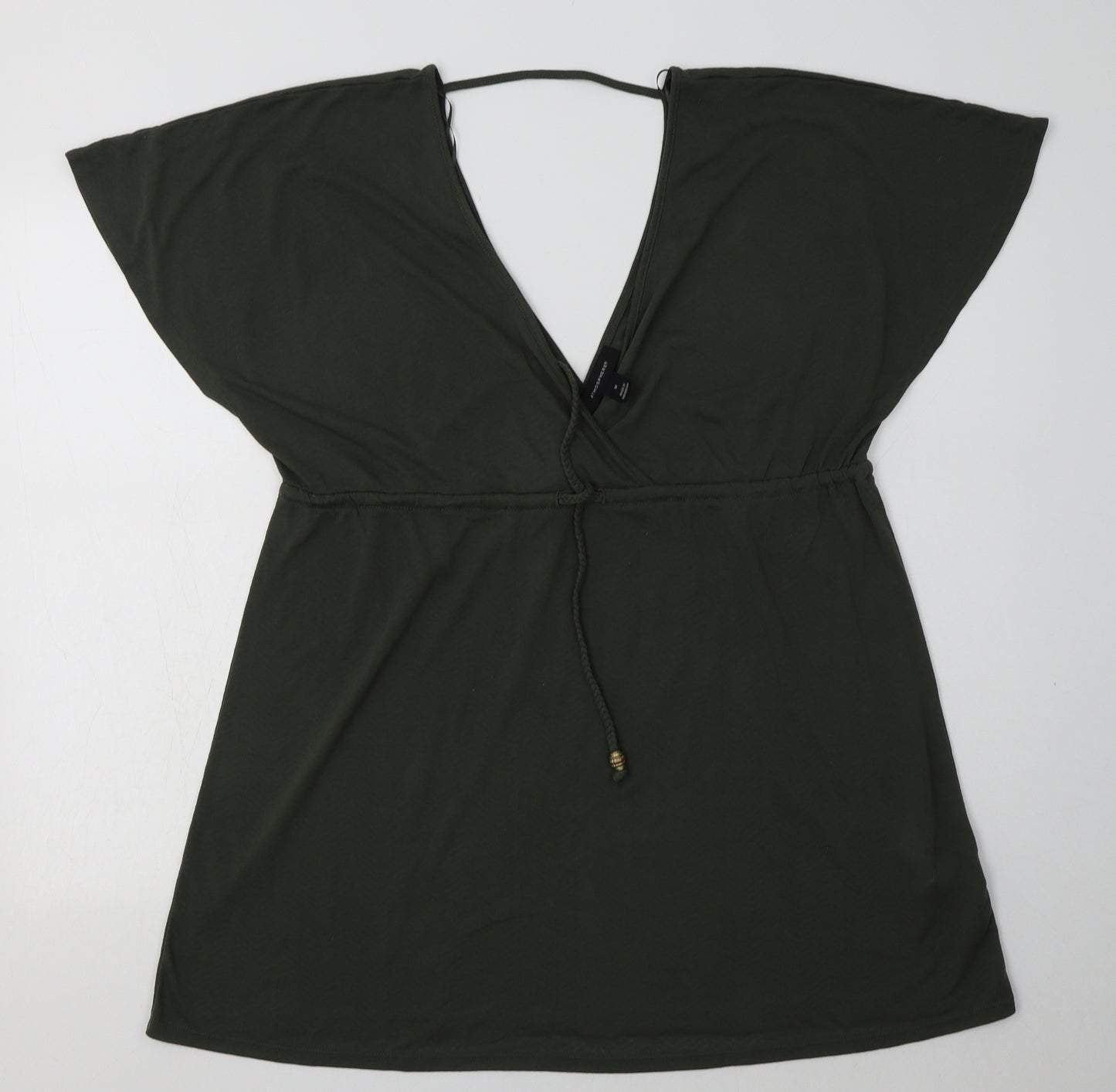 Primark Womens Green  Polyester Basic T-Shirt Size M V-Neck