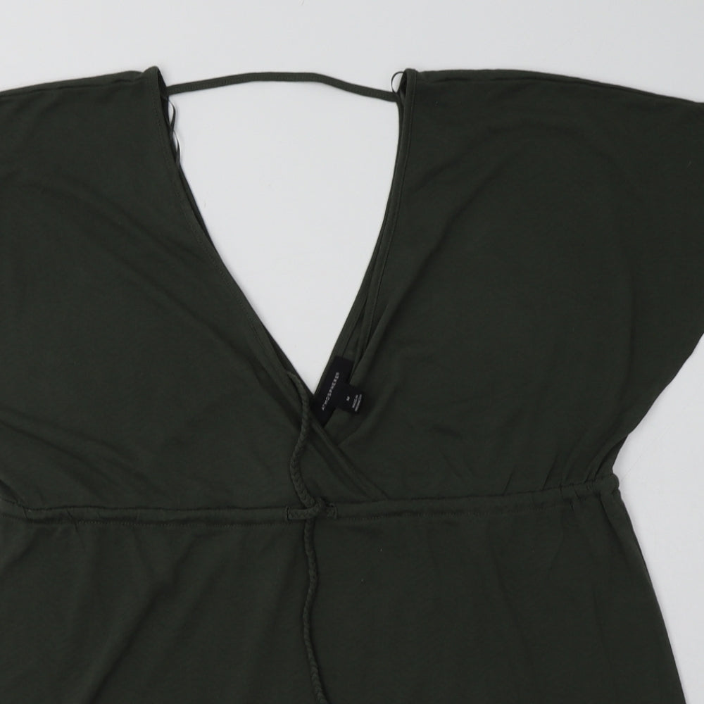 Primark Womens Green  Polyester Basic T-Shirt Size M V-Neck