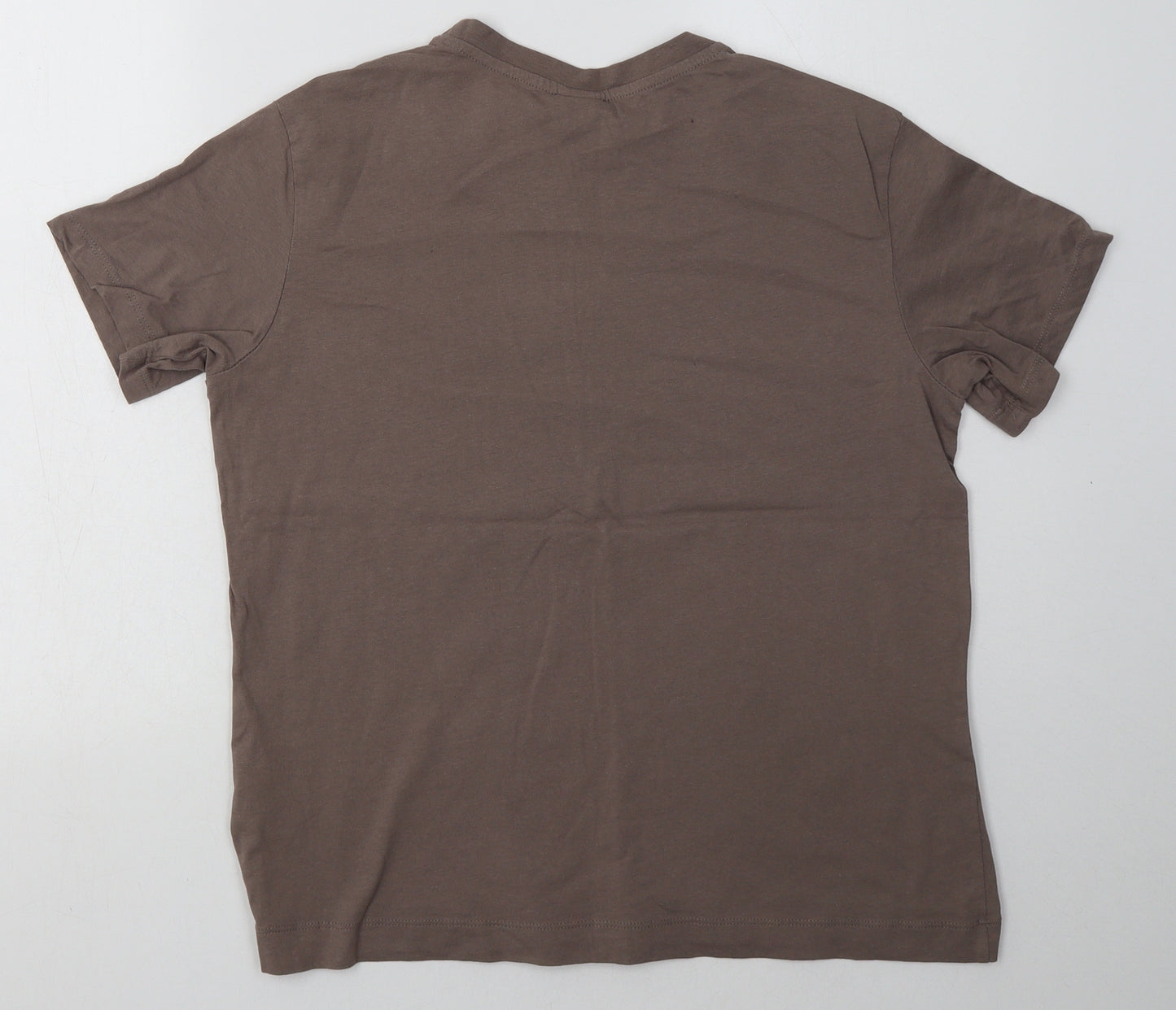 H&M Womens Brown  Cotton Basic T-Shirt Size M Crew Neck