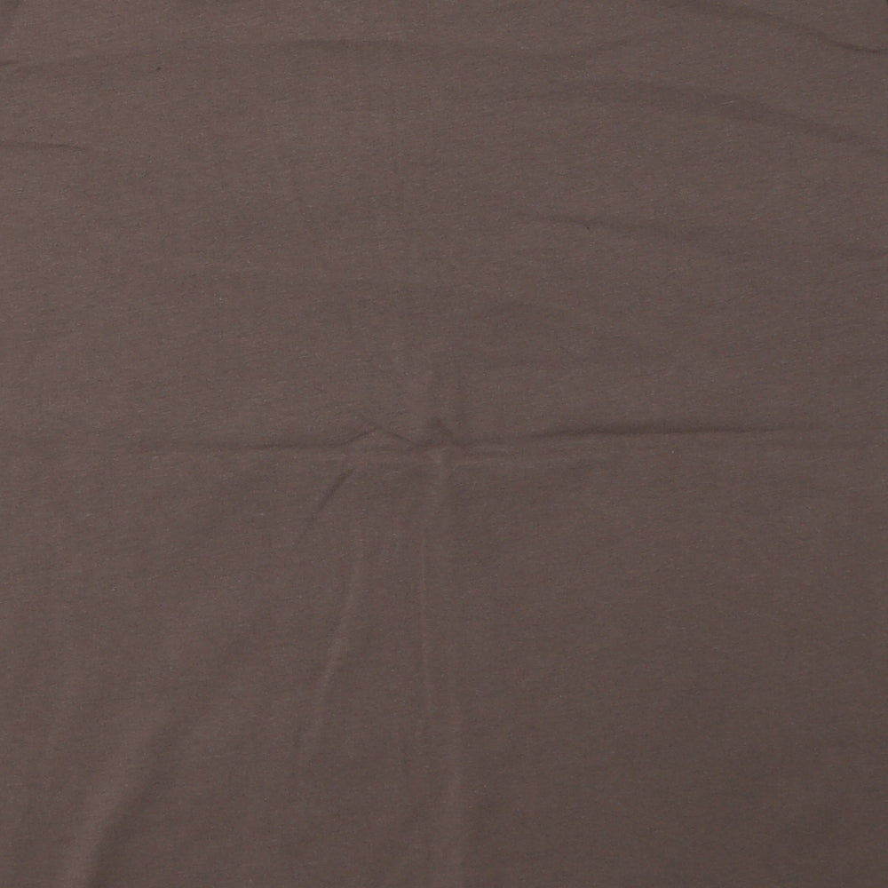 H&M Womens Brown  Cotton Basic T-Shirt Size M Crew Neck