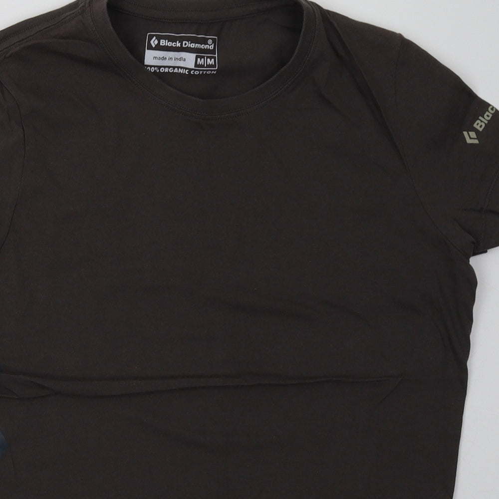 Black Diamond Mens Grey  Cotton  T-Shirt Size M Crew Neck