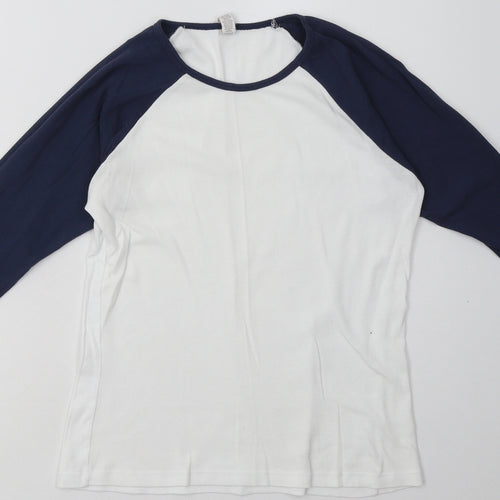 bella  Womens White  Cotton Pullover Sweatshirt Size M  Pullover