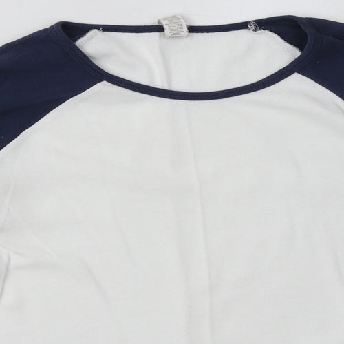 bella  Womens White  Cotton Pullover Sweatshirt Size M  Pullover