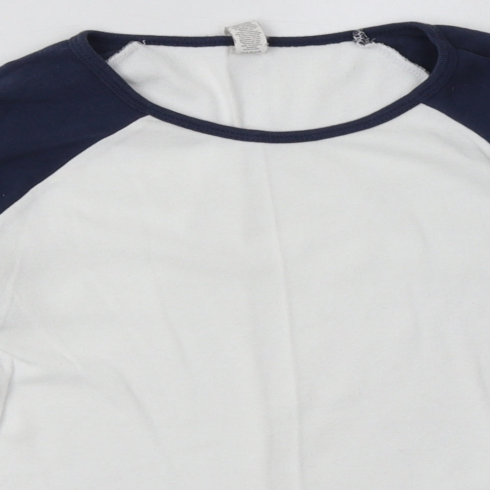 bella  Womens White  Cotton Pullover Sweatshirt Size M  Pullover
