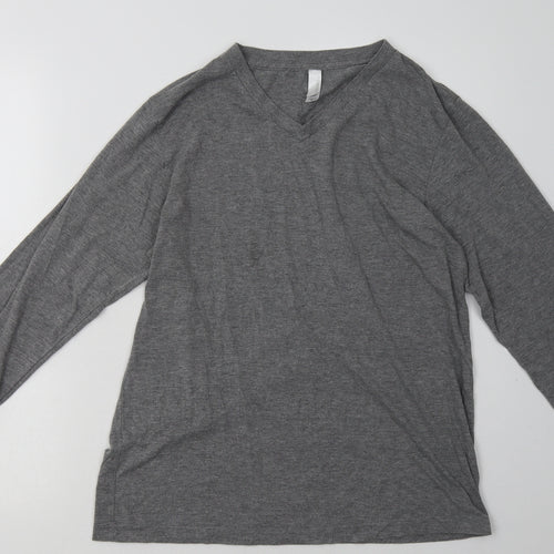 Canvas Mens Grey  Polyester Pullover Sweatshirt Size M