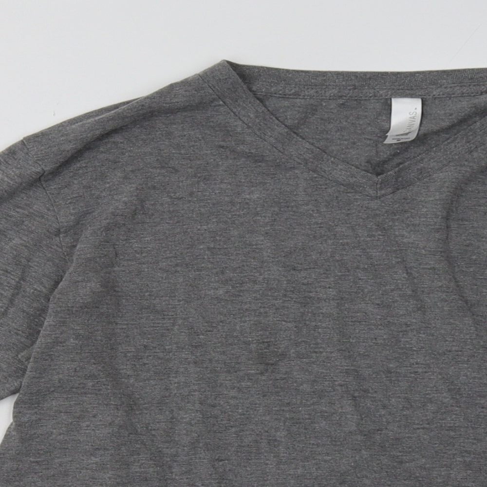 Canvas Mens Grey  Polyester Pullover Sweatshirt Size M