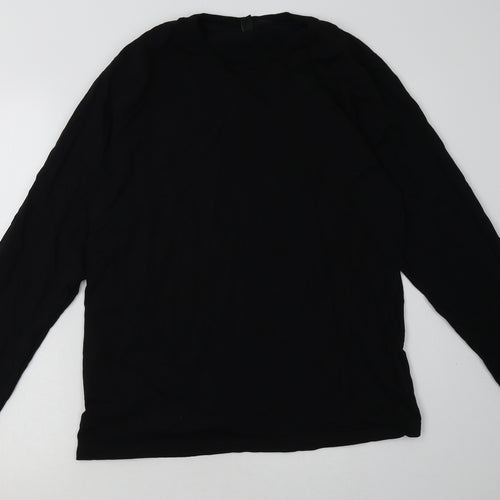 Preworn Mens Black  Cotton Pullover Sweatshirt Size M