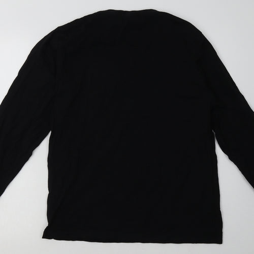 Preworn Mens Black  Cotton Pullover Sweatshirt Size M