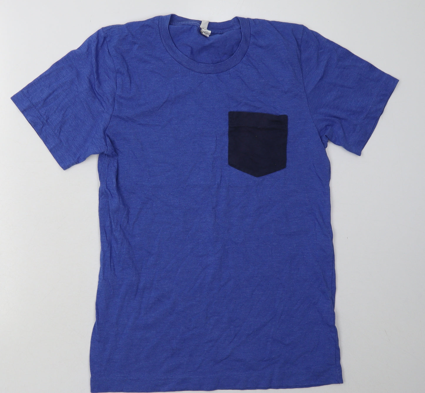Canvas Mens Blue  Cotton  T-Shirt Size S Crew Neck