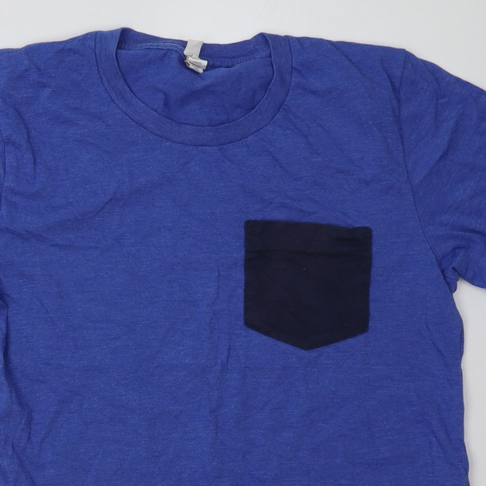 Canvas Mens Blue  Cotton  T-Shirt Size S Crew Neck