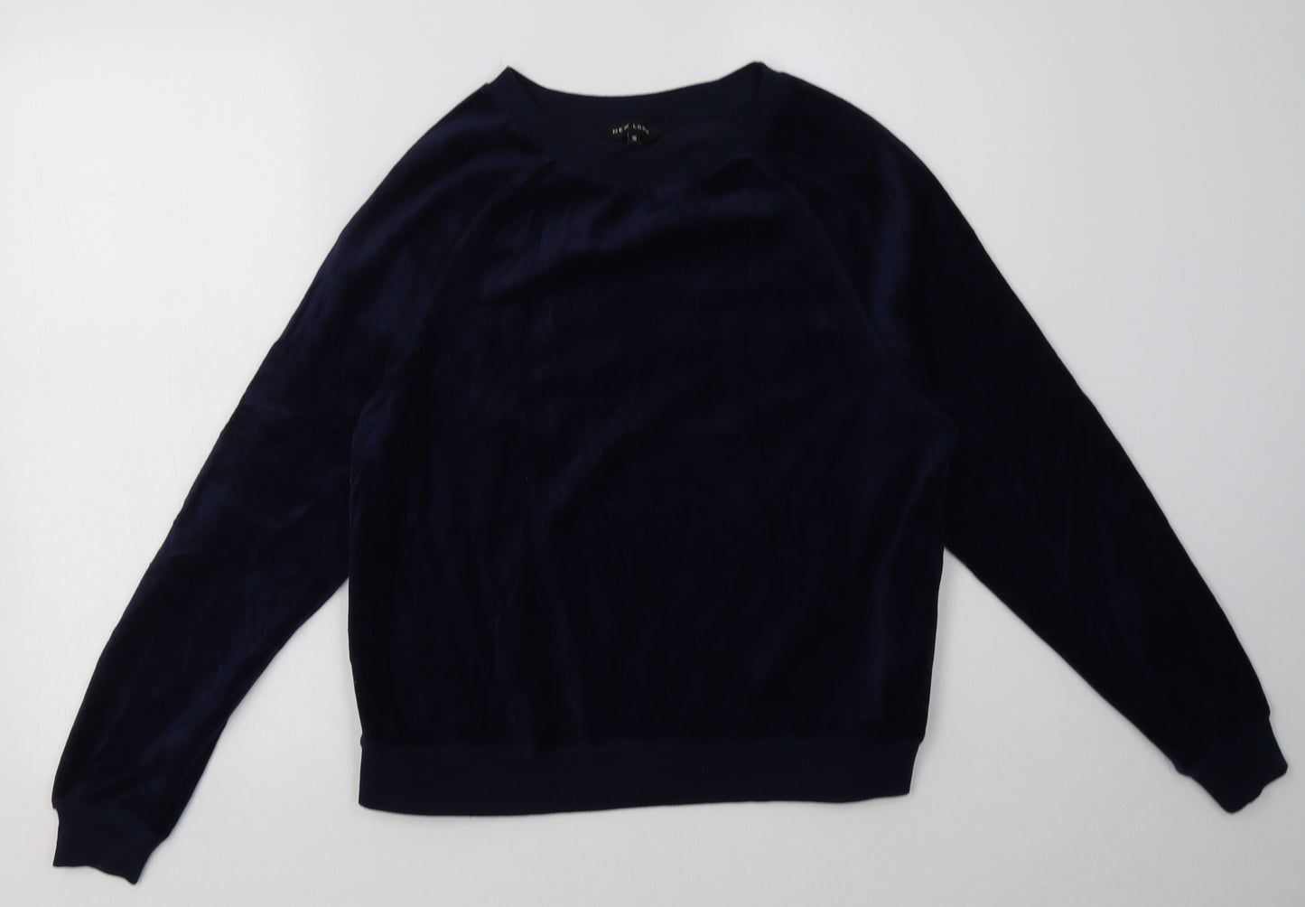 New Look Womens Blue  Cotton Pullover Sweatshirt Size 10  Pullover