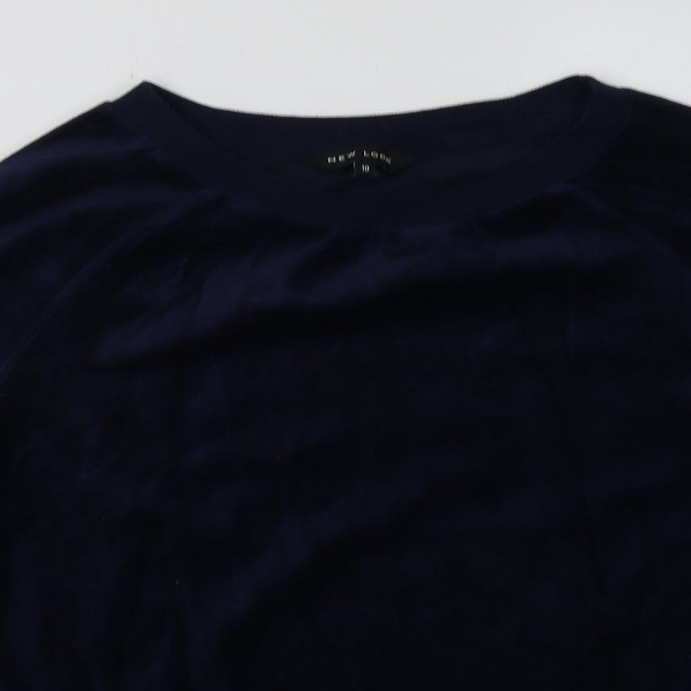 New Look Womens Blue  Cotton Pullover Sweatshirt Size 10  Pullover