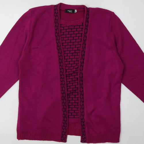 Glimpse Design Womens Purple Geometric Acrylic Pullover Sweatshirt Size M  Pullover