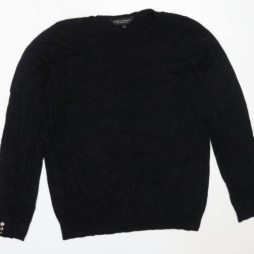 Dorothy Perkins Womens Black Round Neck  Viscose Pullover Jumper Size 14