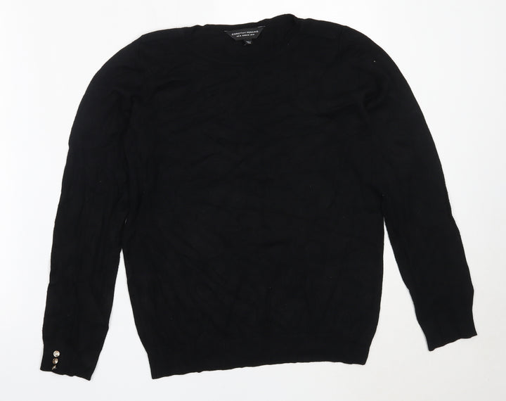 Dorothy Perkins Womens Black Round Neck  Viscose Pullover Jumper Size 14