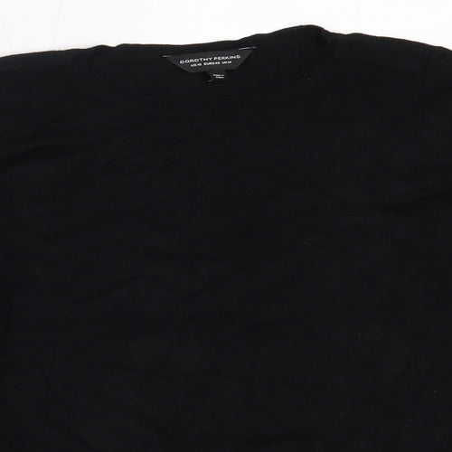 Dorothy Perkins Womens Black Round Neck  Viscose Pullover Jumper Size 14