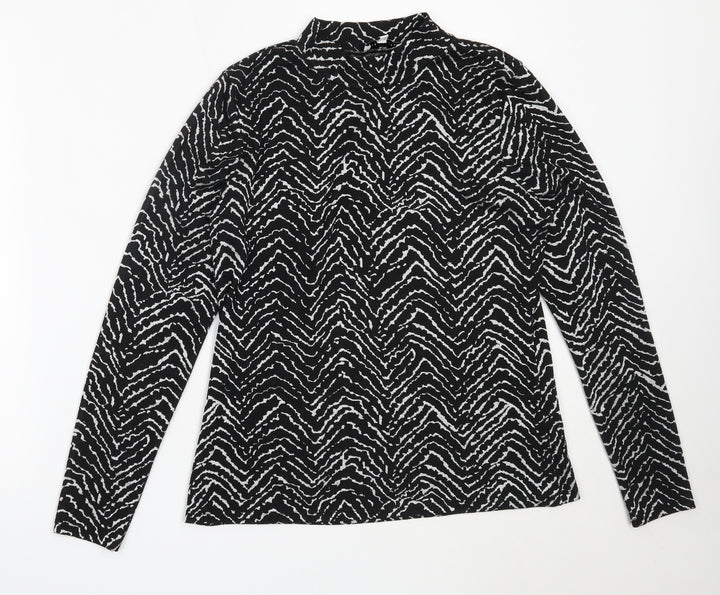 Warehouse Womens Black High Neck Polyester Pullover Jumper Size 14