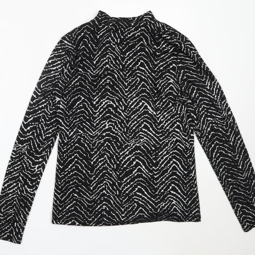 Warehouse Womens Black High Neck  Polyester Pullover Jumper Size 14