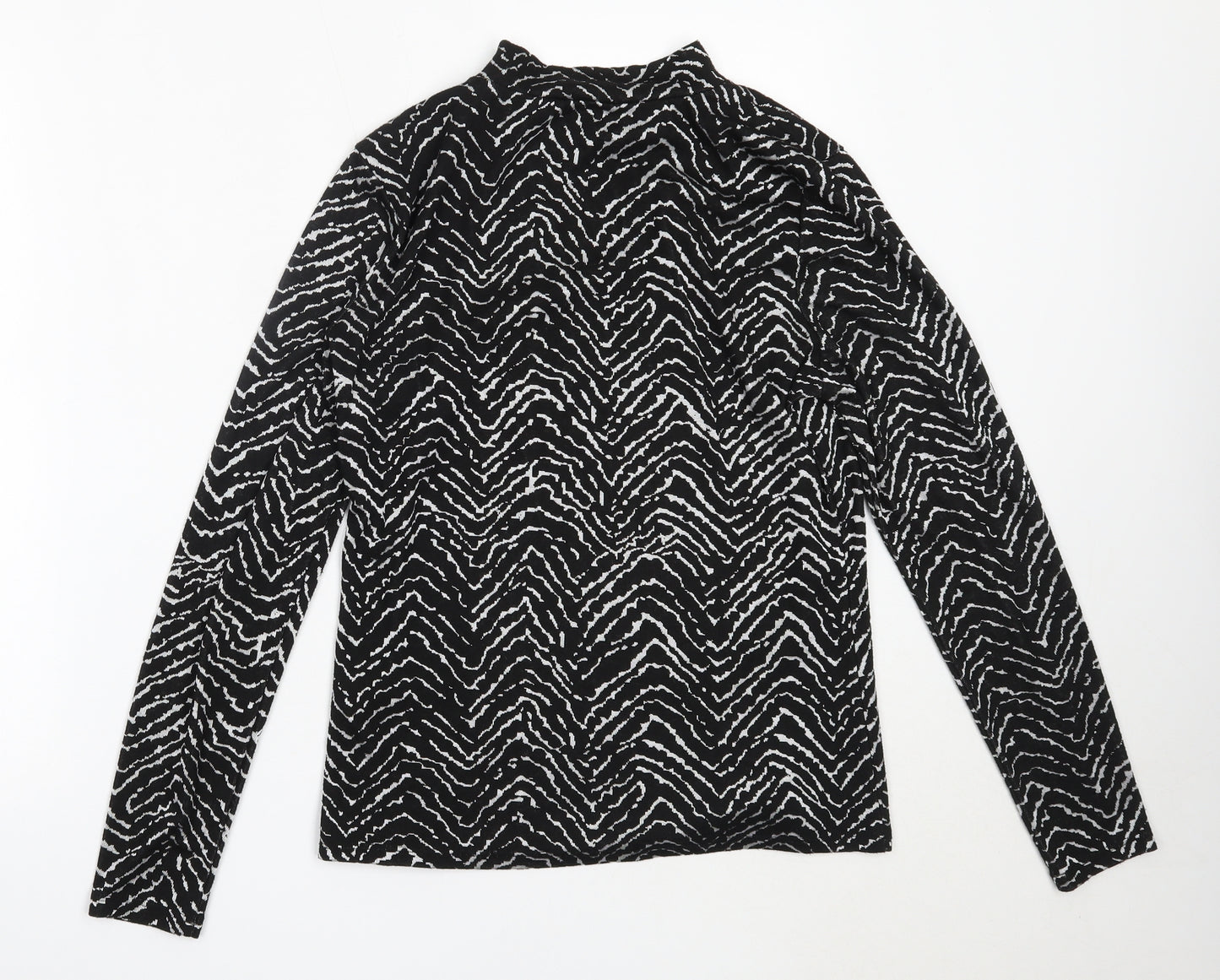 Warehouse Womens Black High Neck  Polyester Pullover Jumper Size 14