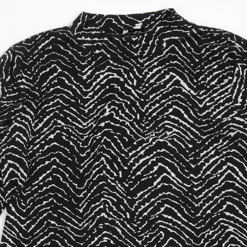 Warehouse Womens Black High Neck  Polyester Pullover Jumper Size 14