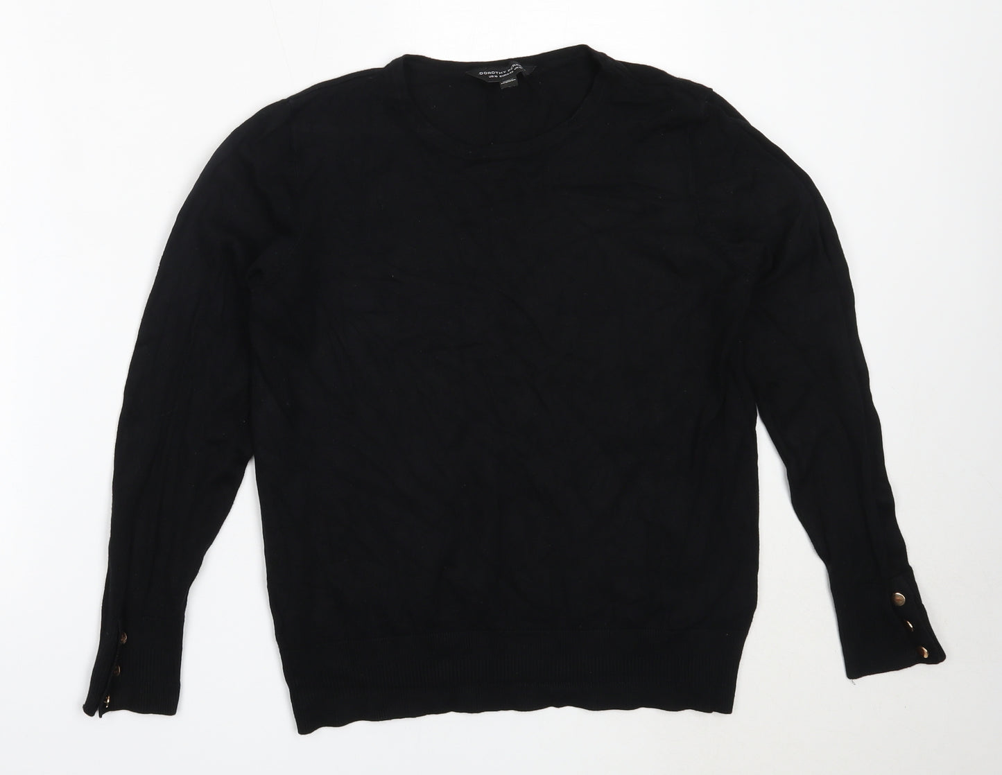 Dorothy Perkins Womens Black Round Neck  Viscose Pullover Jumper Size 14