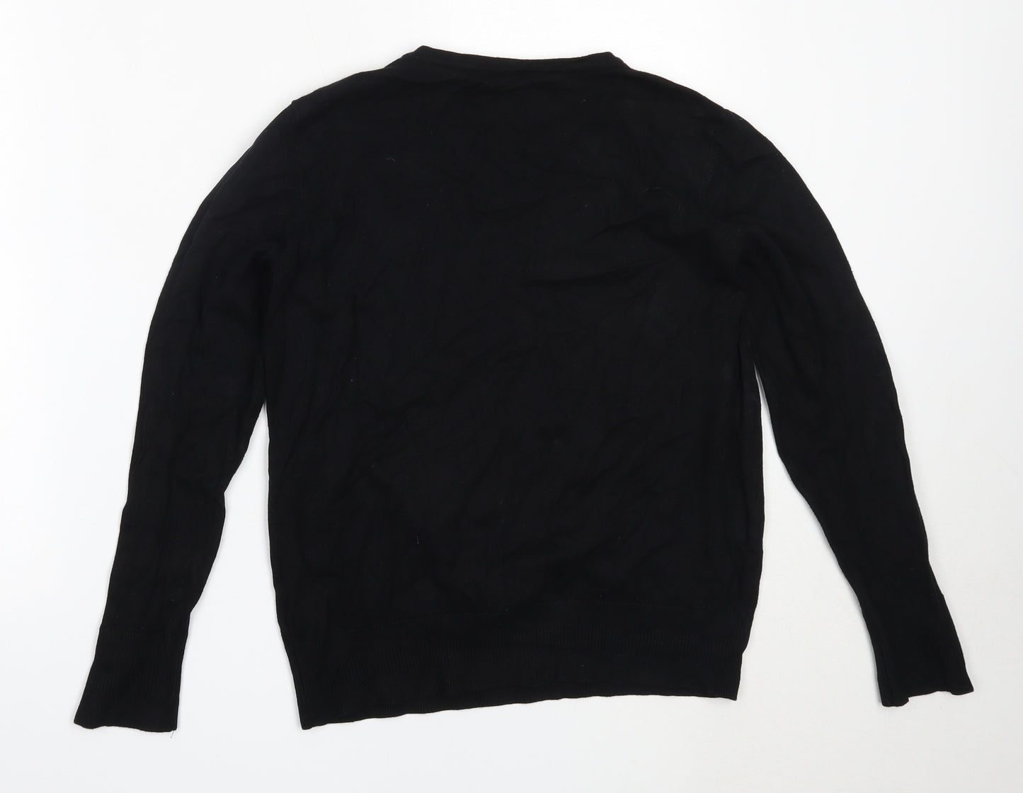 Dorothy Perkins Womens Black Round Neck  Viscose Pullover Jumper Size 14