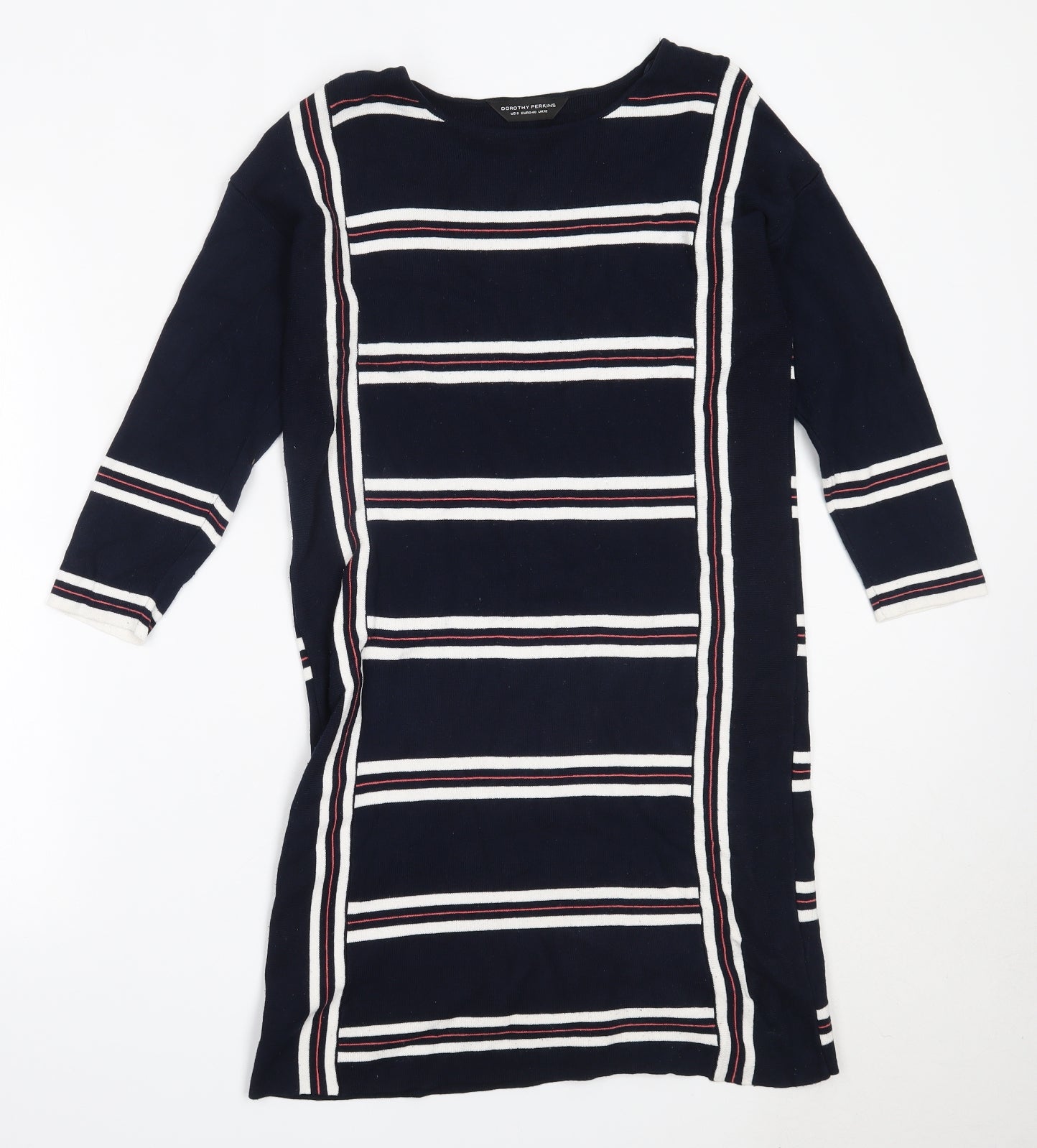 Dorothy Perkins Womens Blue  Viscose Jumper Dress  Size 12  Round Neck