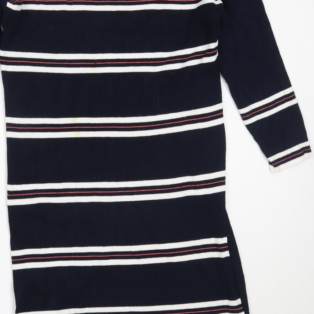 Dorothy Perkins Womens Blue  Viscose Jumper Dress  Size 12  Round Neck