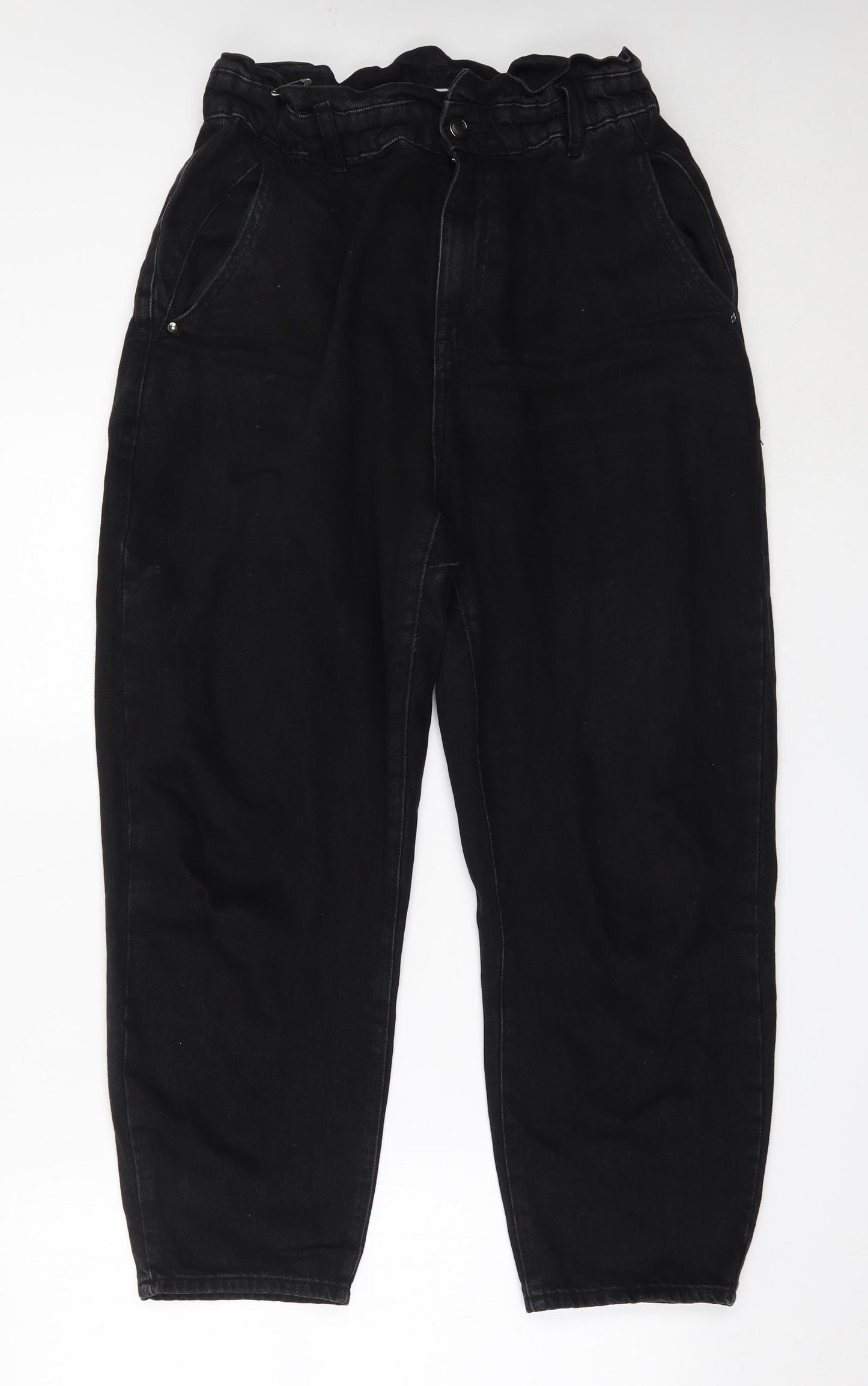 Zara Womens Black  Cotton Mom Jeans Size 42 L27 in Regular