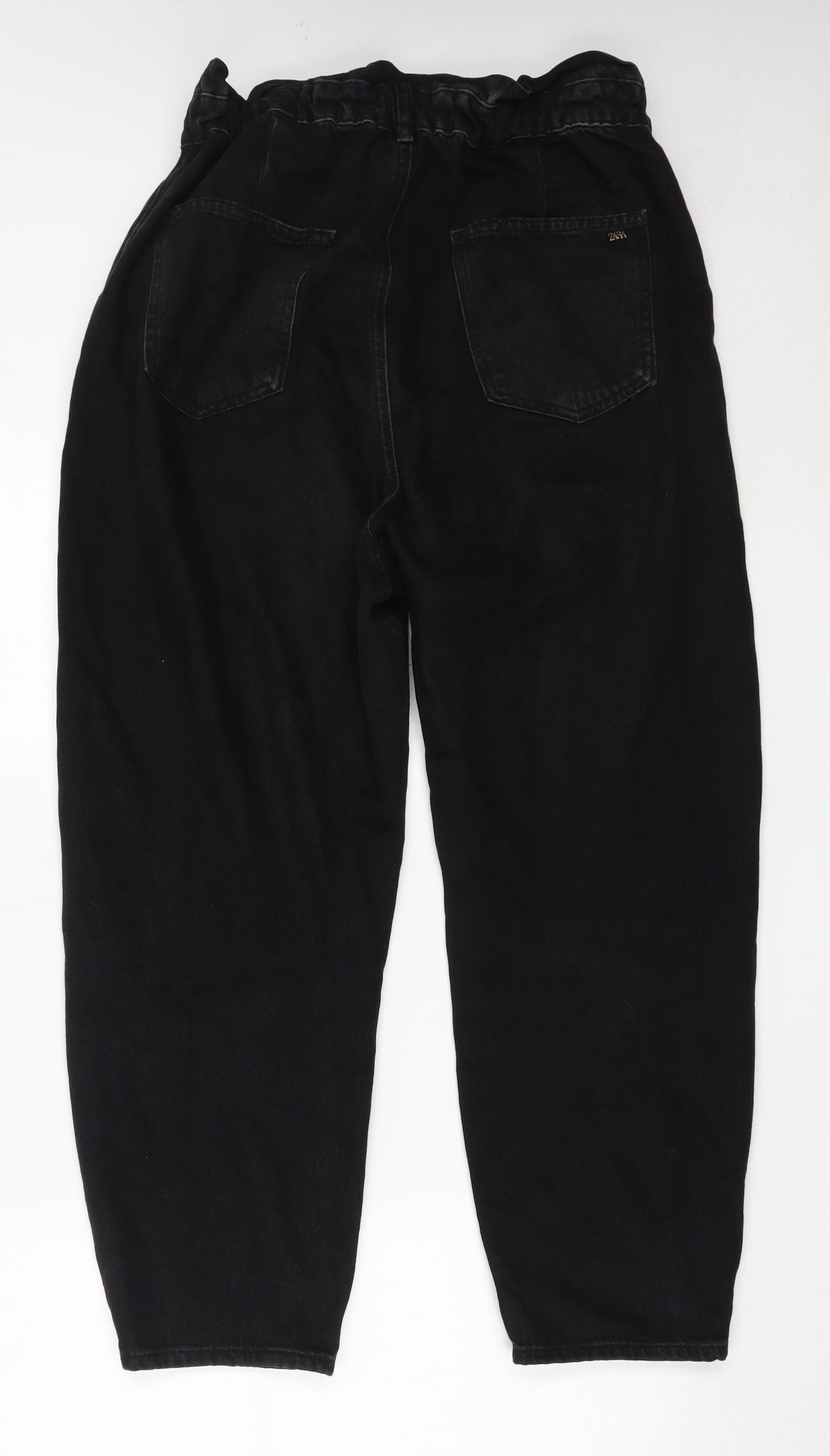 Zara Womens Black  Cotton Mom Jeans Size 42 L27 in Regular