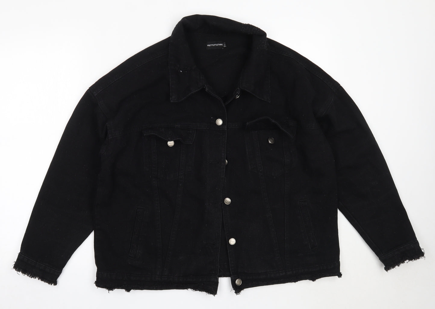 PRETTYLITTLETHING Womens Black   Jacket  Size 16