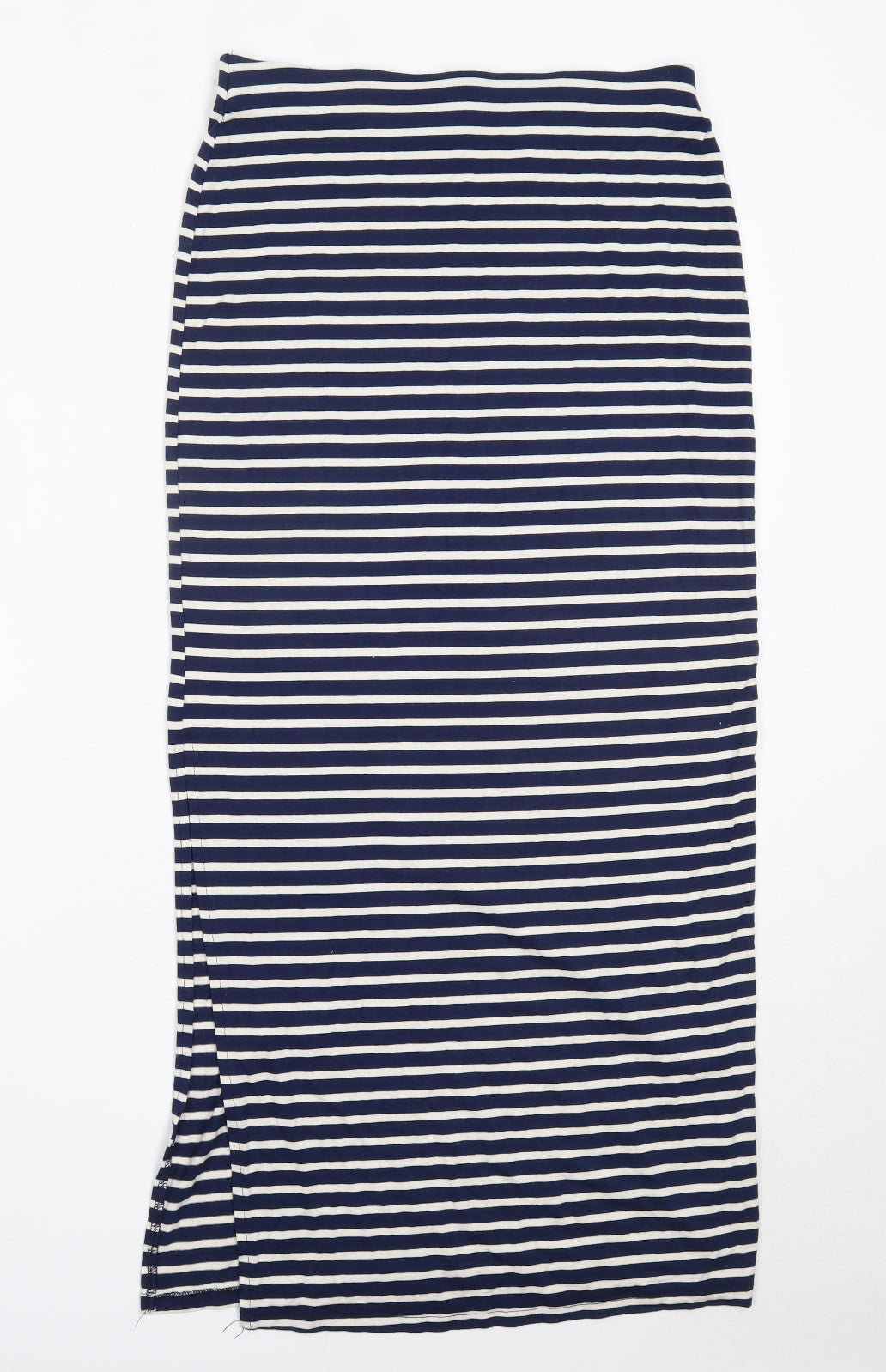 Dorothy Perkins Womens Blue Striped Viscose Maxi Skirt Size 8