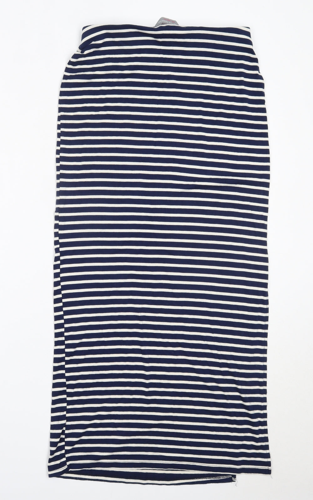 Dorothy Perkins Womens Blue Striped Viscose Maxi Skirt Size 8