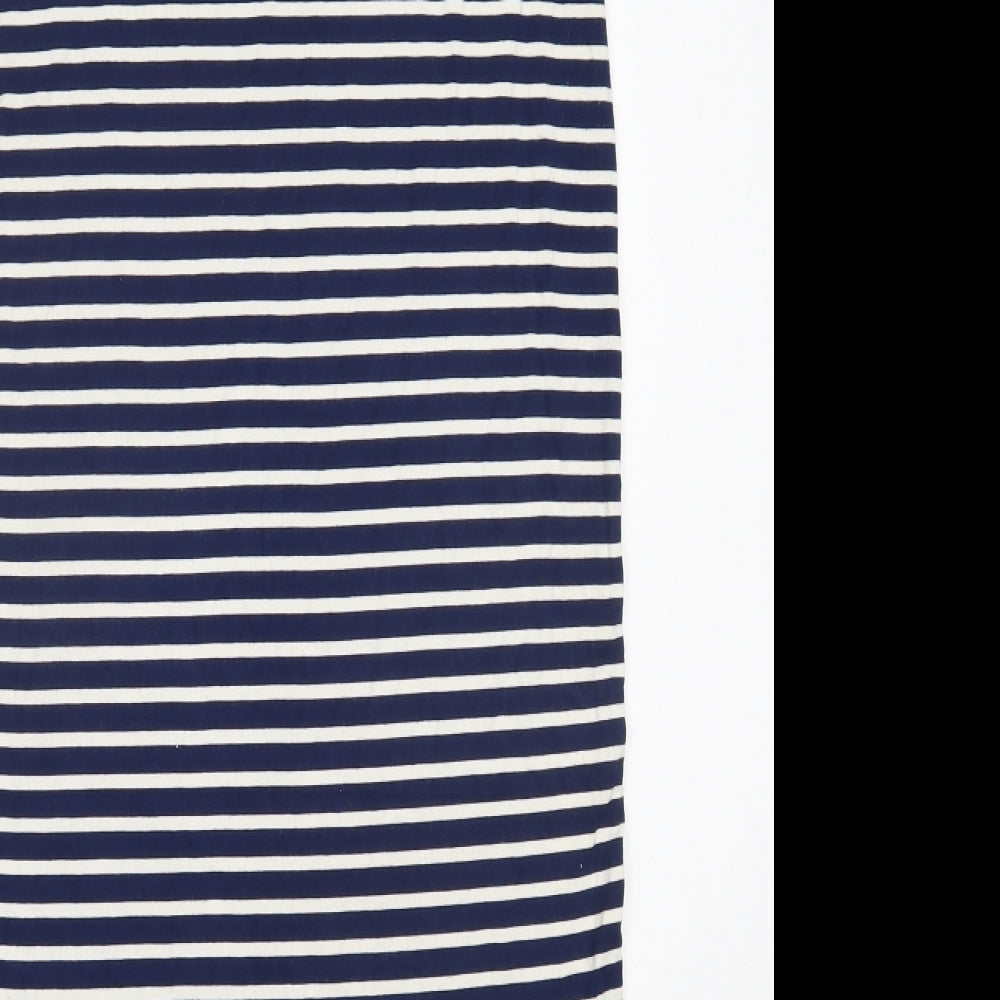 Dorothy Perkins Womens Blue Striped Viscose Maxi Skirt Size 8