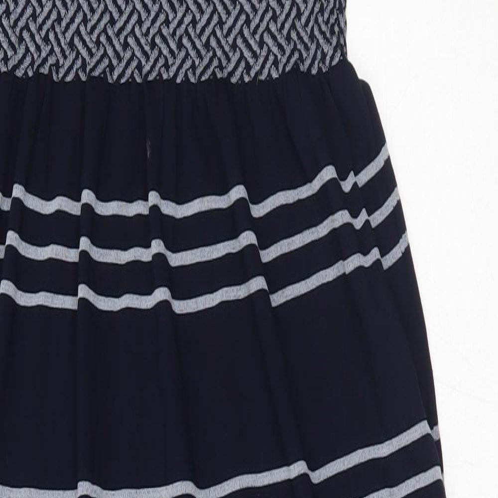 Primark Womens Blue Striped Polyamide Maxi  Size S  Round Neck