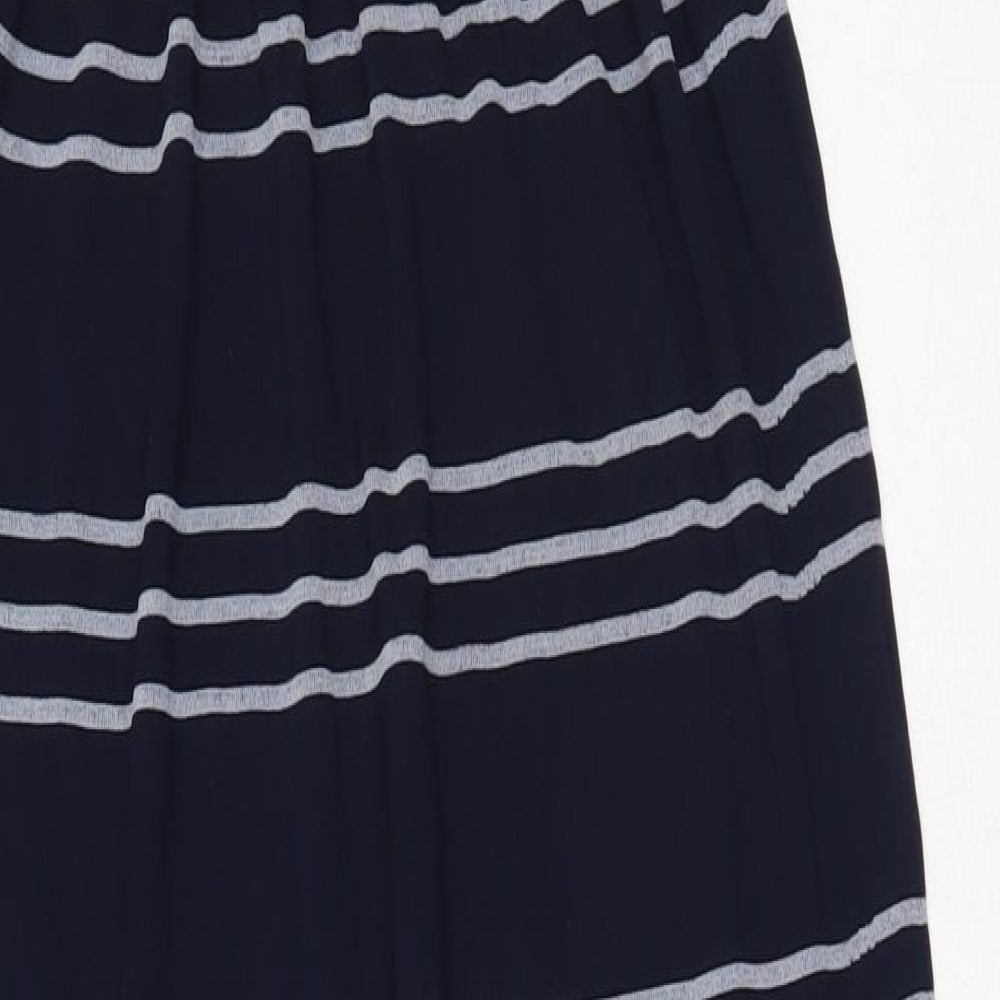 Primark Womens Blue Striped Polyamide Maxi  Size S  Round Neck