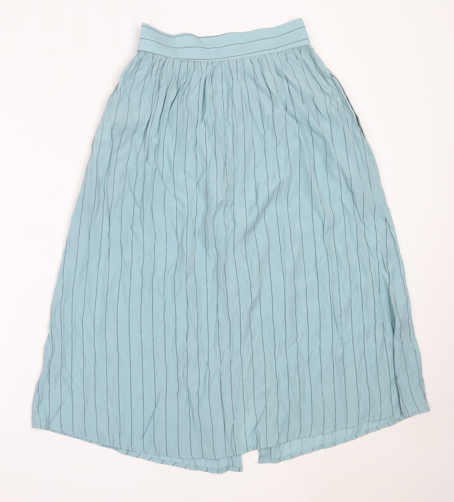 Vera & Lucy Womens Blue Striped Viscose Flare Skirt Size S